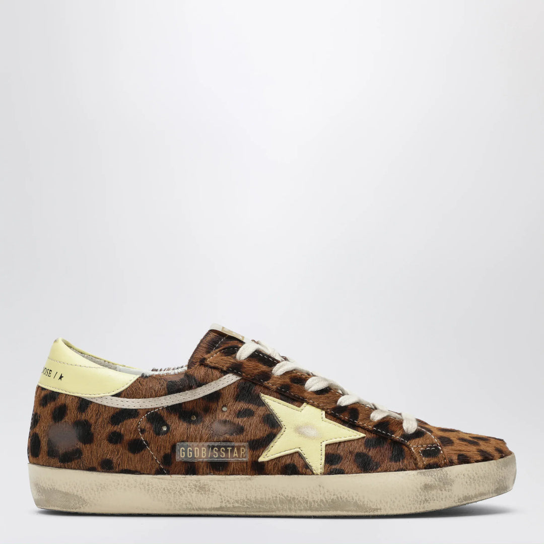 Golden Goose - Super-star Sneakers in leopard-print pony hair Brand Shoes 39 IT