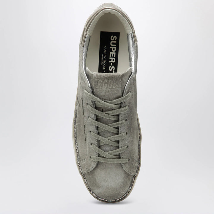 Golden Goose - Super-Star taupe grey/glitter suede Sneakers Brand Shoes