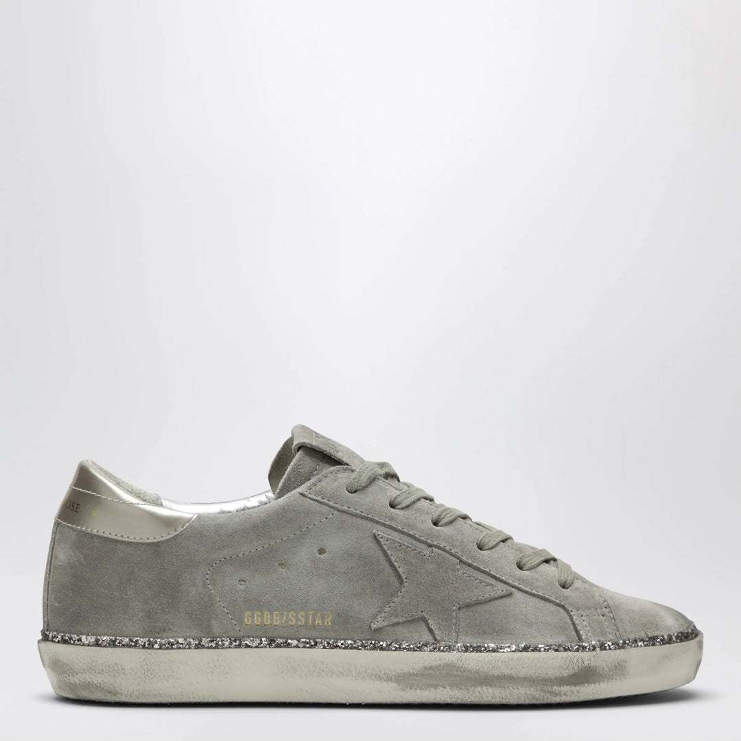Golden Goose - Super-Star taupe grey/glitter suede Sneakers Brand Shoes 36 IT