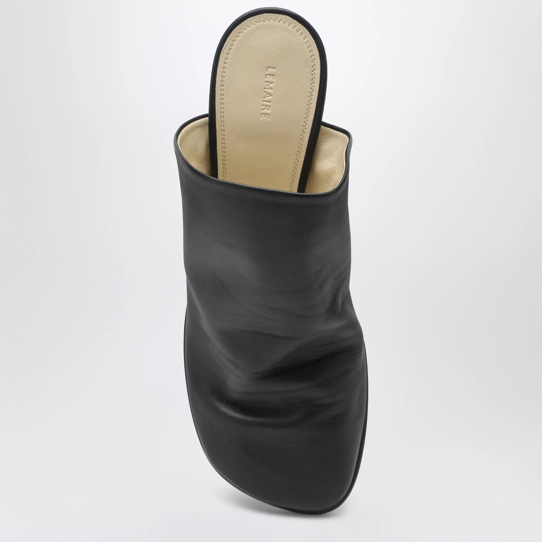 LEMAIRE - Brown lambskin mules with block heel Brand Shoes