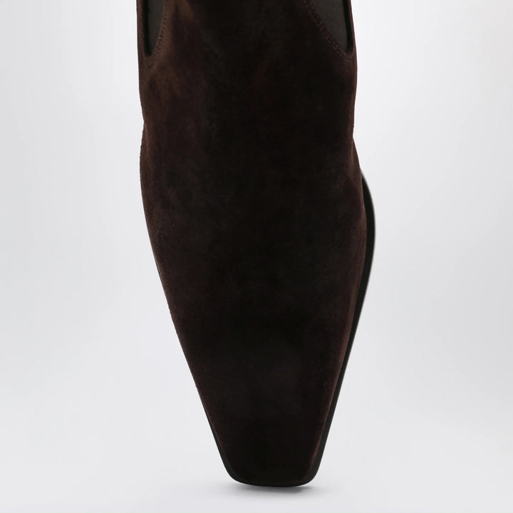 Paris Texas - Bettina suede boots in chocolate brown Brand Shoes