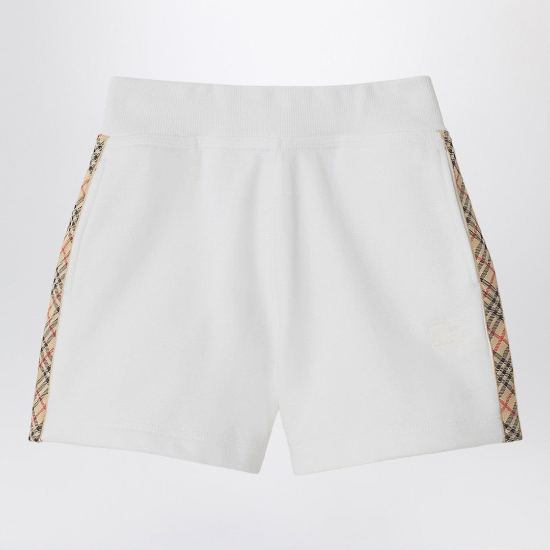 Shorts Burberry - White shorts with Check trims Brand