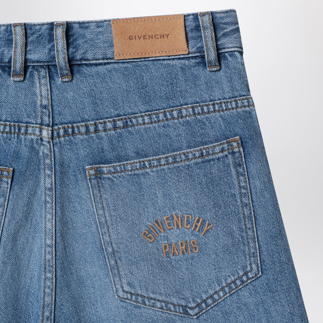 Givenchy - Blue shorts with logo embroidery Brand Shorts