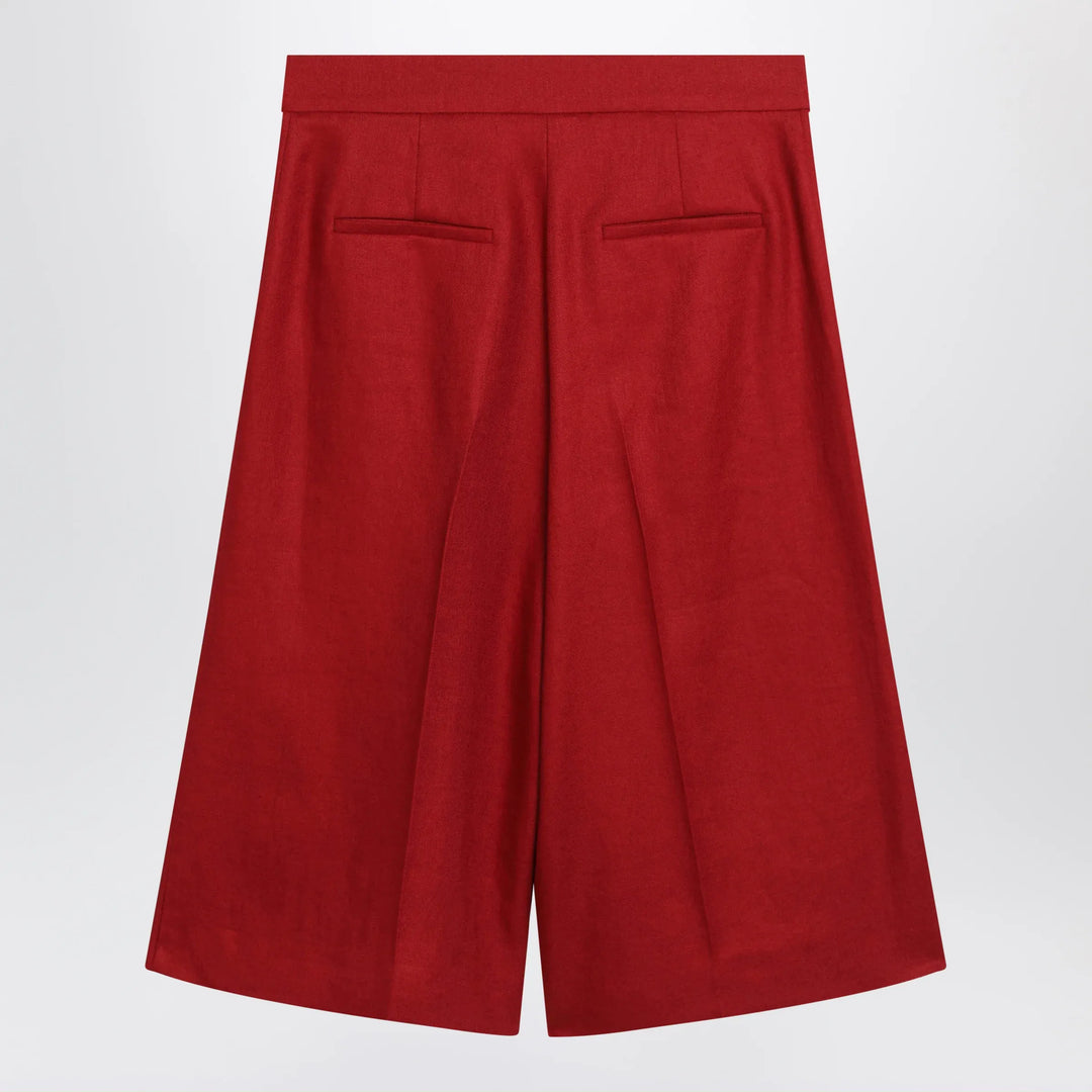 Max Mara - Red linen bermuda shorts Brand Shorts