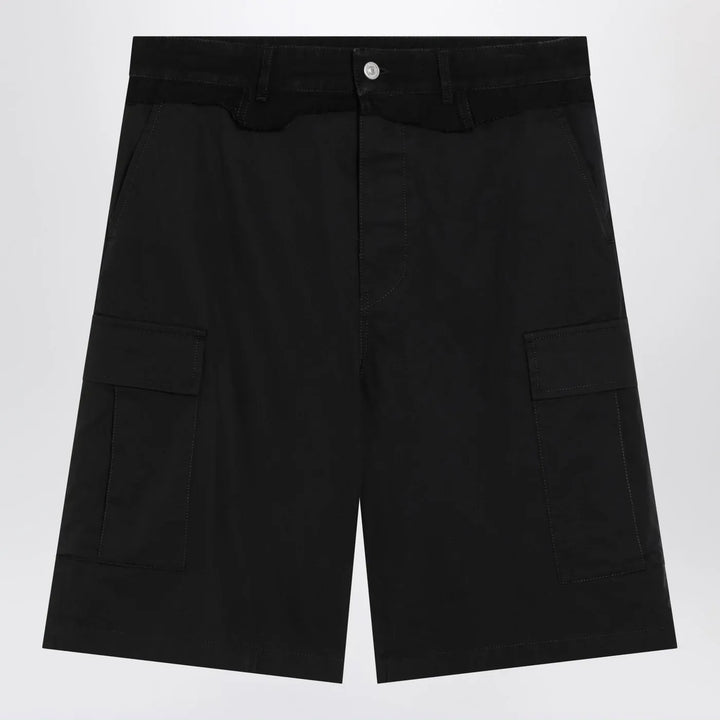 MM6 Maison Margiela - Black wool-blend cargo bermuda shorts Brand Shorts 46 IT