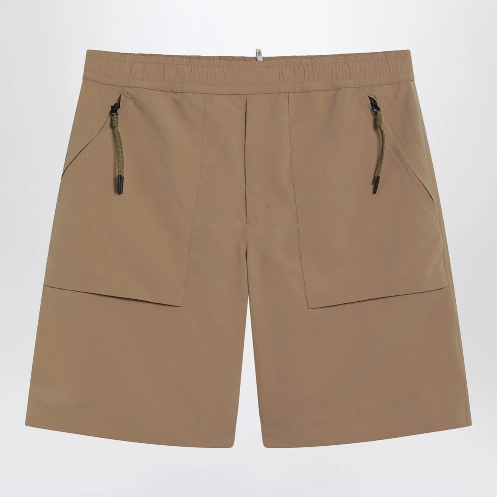 Moncler Grenoble - Beige technical froissé Bermuda shorts Brand Shorts S