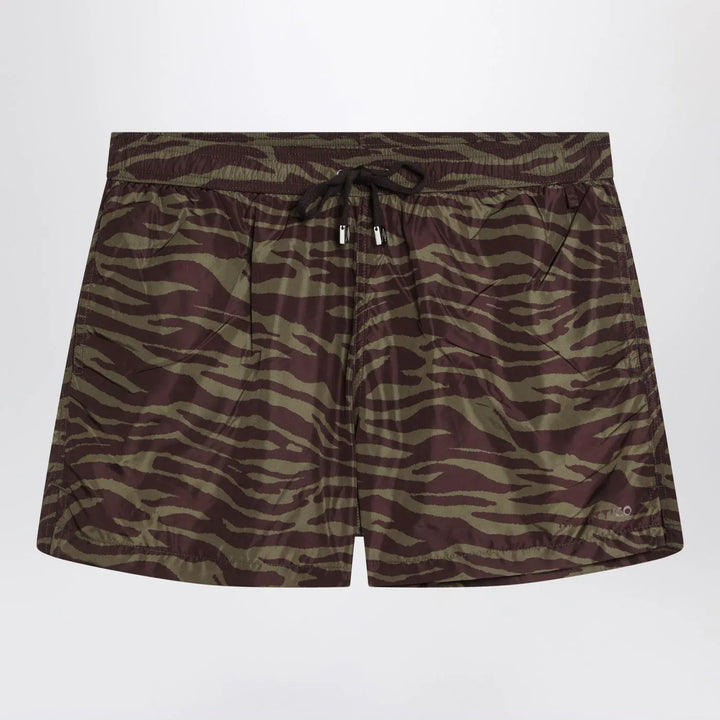 The Attico - Zebra Shorts in khaki/brown nylon Brand Shorts 38  IT