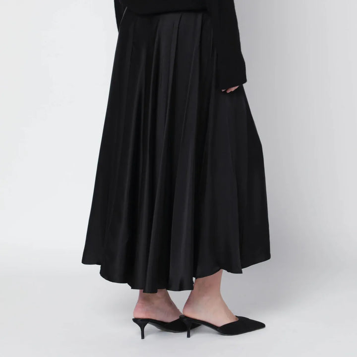 ANINE BING - Black Christina silk-blend midi skirt Brand Skirts