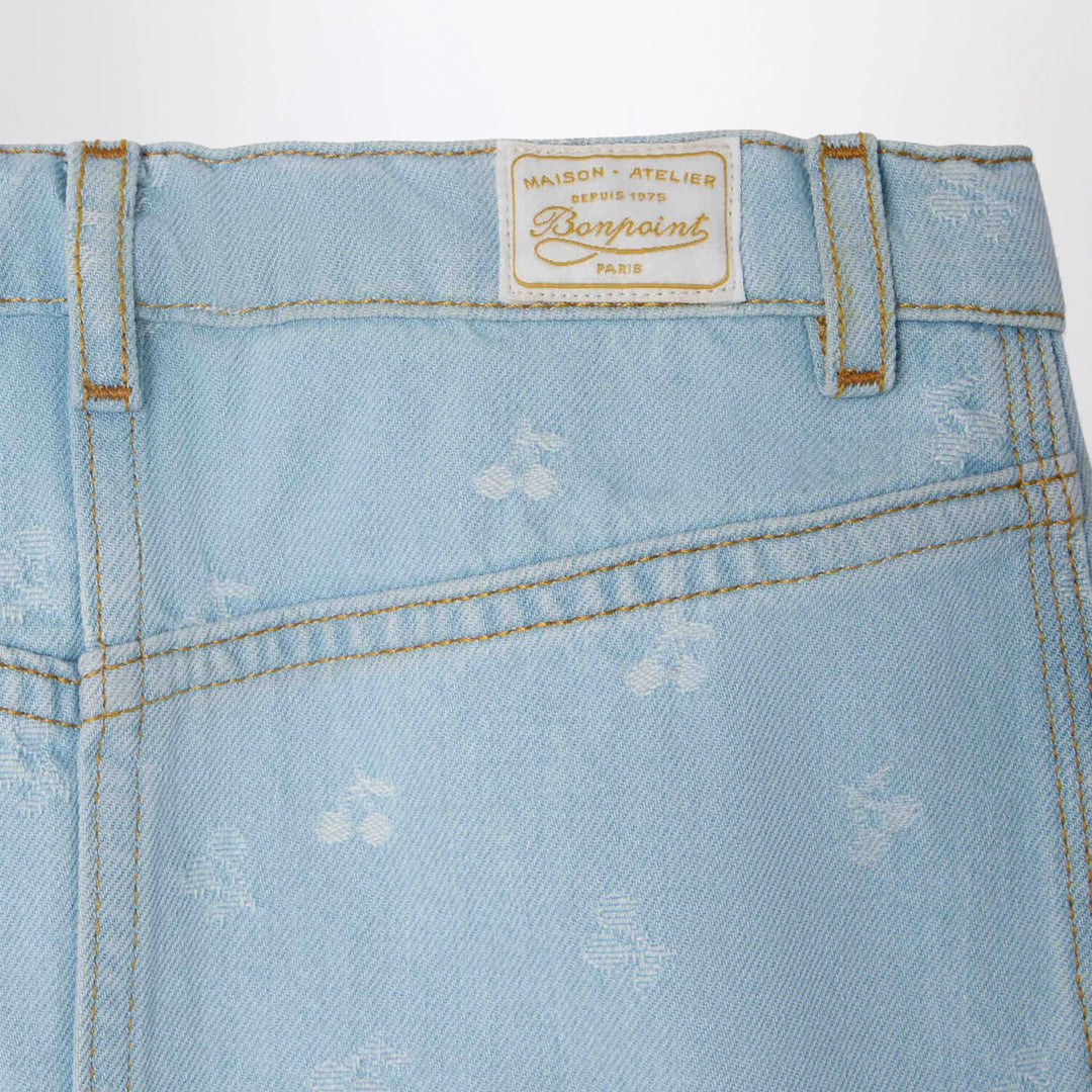 Bonpoint - Tison denim skirt with jacquard cherries Brand Skirts