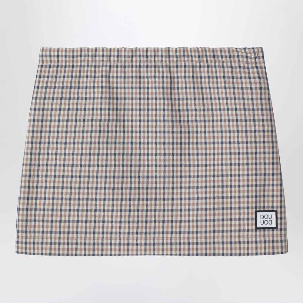 Douuod - Betulla beige mini skirt with check pattern Brand Skirts 10