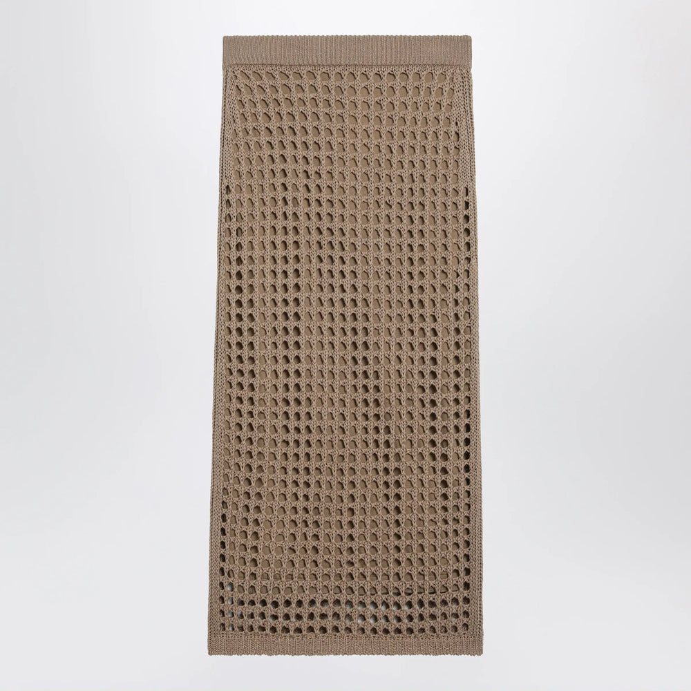 Max Mara - Mesh cotton maxi skirt in Desert Brand Skirts XS