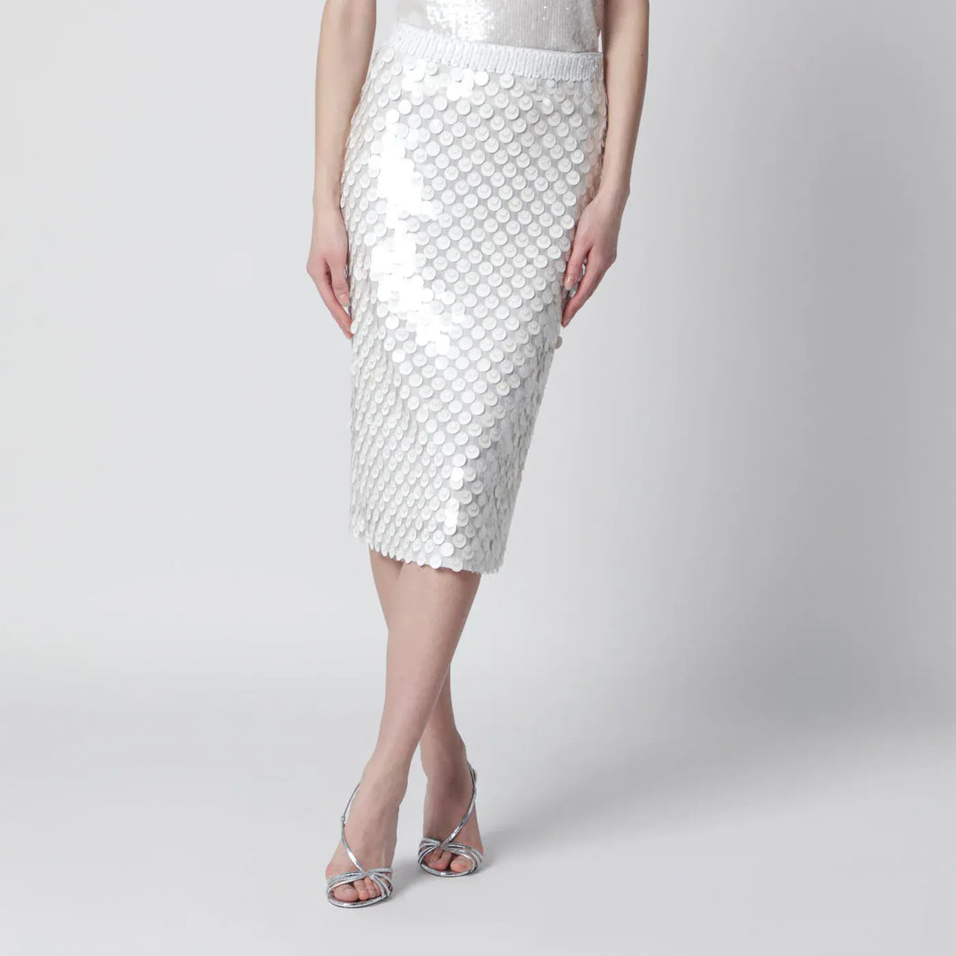 P.A.R.O.S.H. - Cream sequin pencil skirt Brand Skirts M