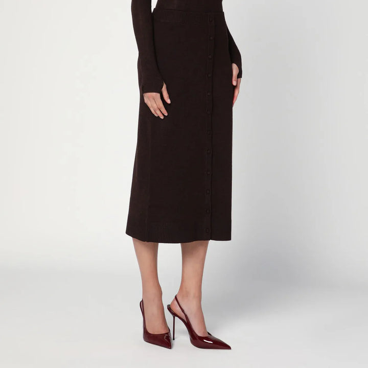 Victoria Beckham - Brown midi skirt in wool blend Brand Skirts L