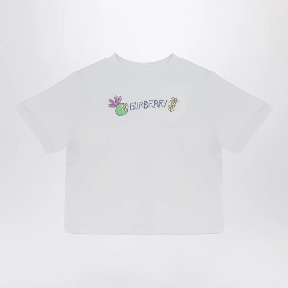 Burberry - White crew-neck T-shirt with logo Brand T-Shirt 6