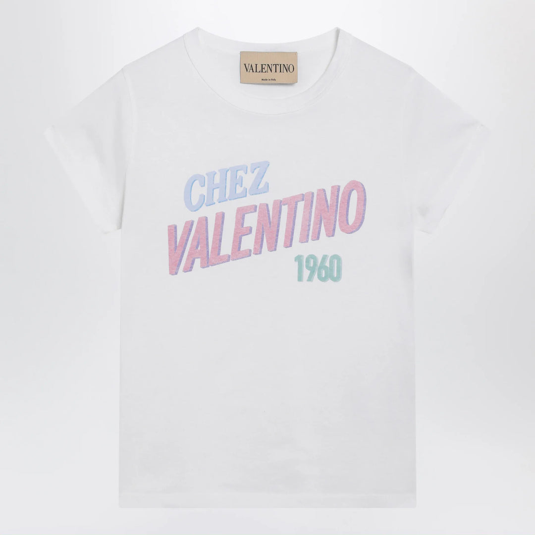 Valentino - White cotton T-shirt with logo print Brand T-Shirt