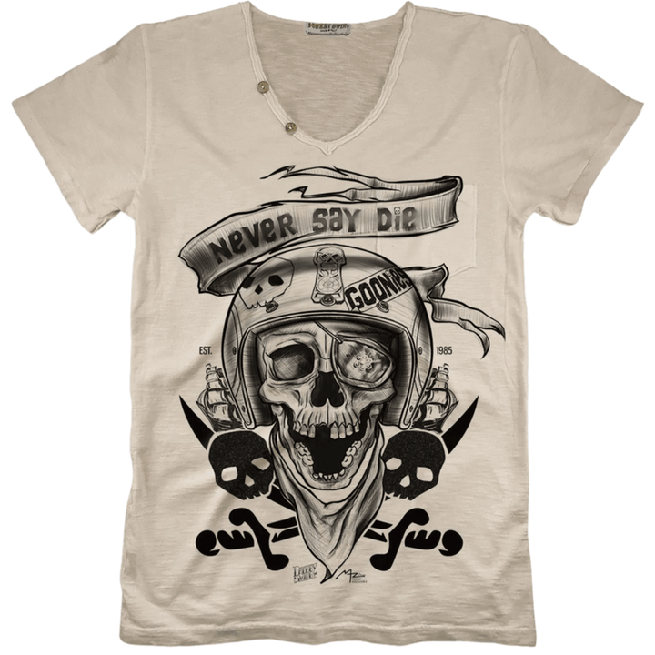 Vintabros T-shirt Vintabros Never Say Die Men V-neck T-shirt Brand