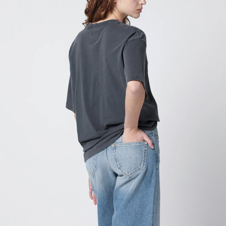 ANINE BING - Spencer Eagle washed black T-shirt Brand T-Shirts