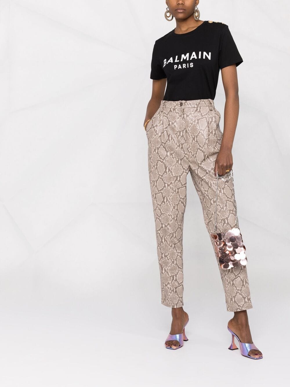 Balmain Topwear S Balmain Cotton T-shirt Balmain Black Cotton T-shirt Brand