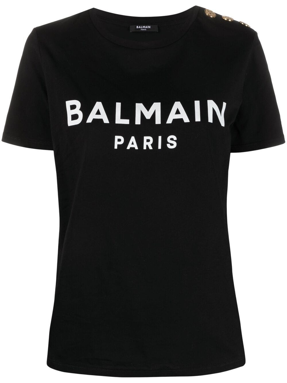 Balmain Topwear S Balmain Cotton T-shirt Balmain Black Cotton T-shirt Brand