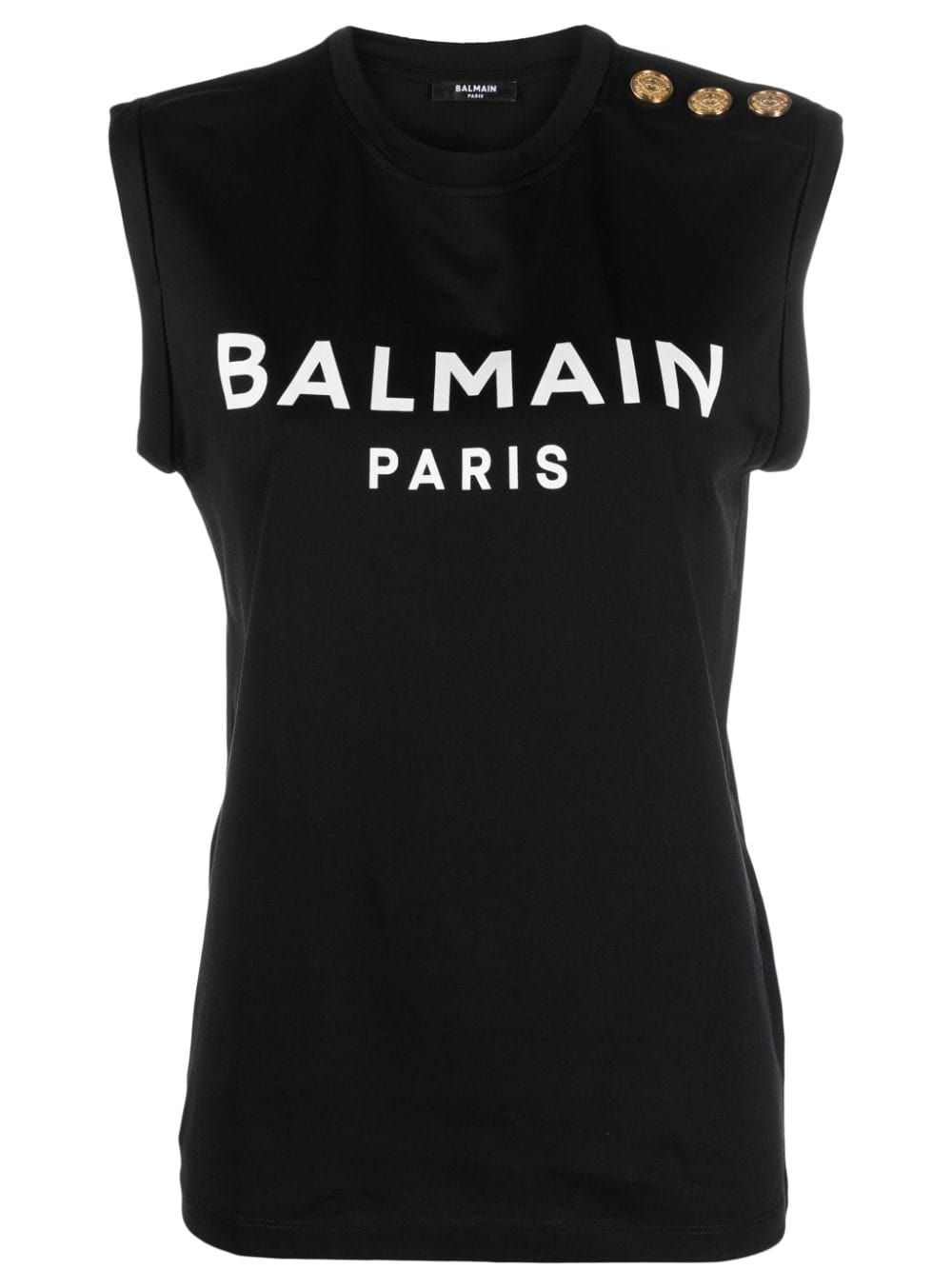 Balmain Topwear Balmain Cotton Top Balmain Black Cotton Top Brand