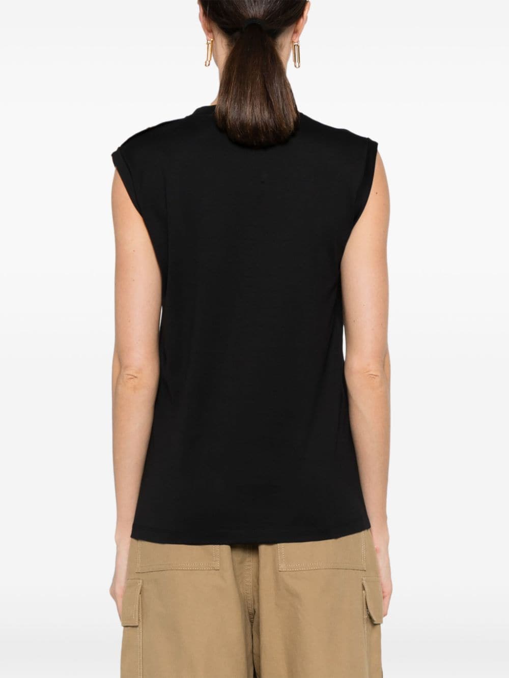 Balmain Topwear Balmain Cotton Top Balmain Black Cotton Top Brand