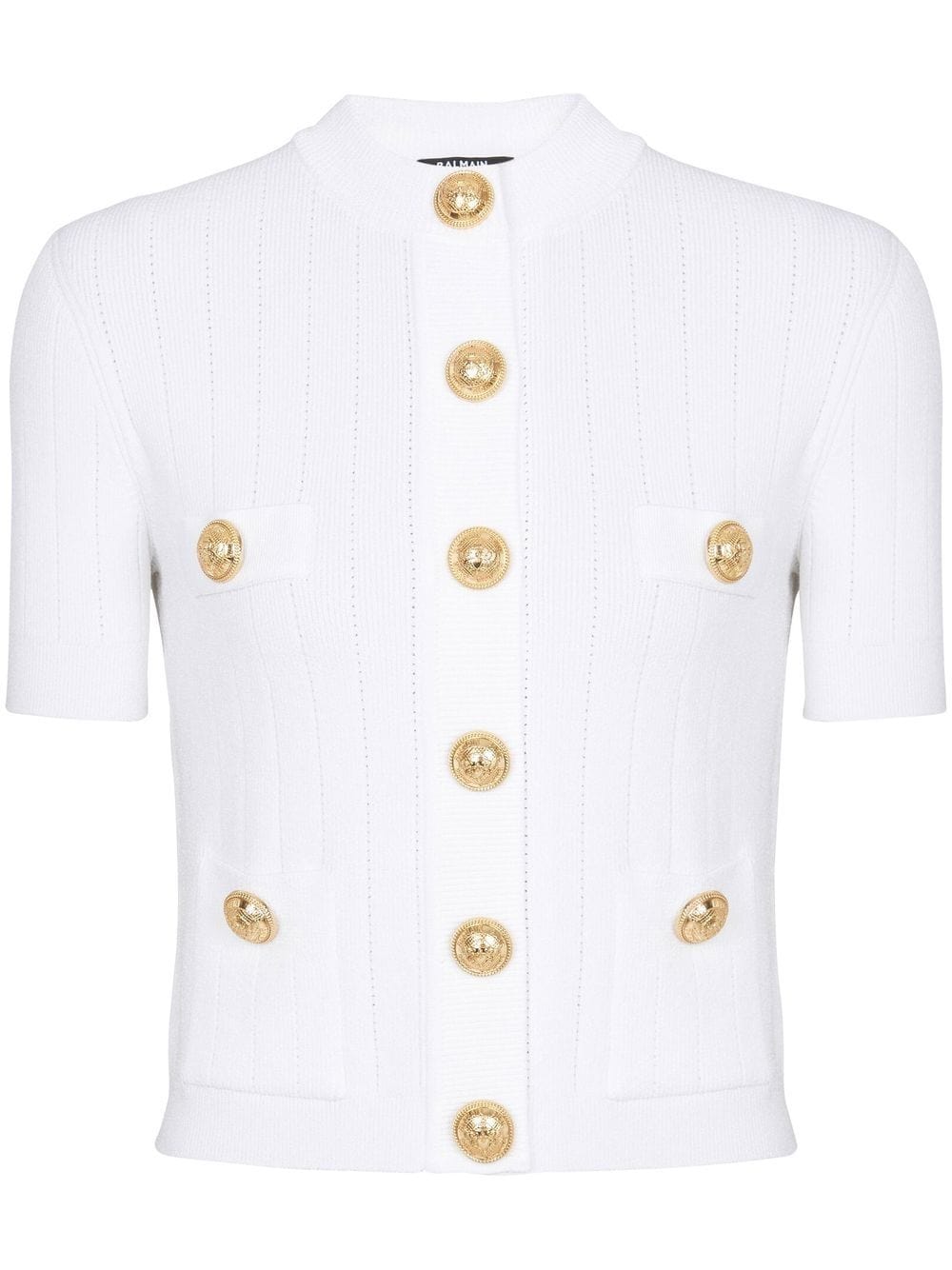 Balmain Topwear Balmain Knit Button Sweater Balmain Off-White Knit Button Sweater Brand