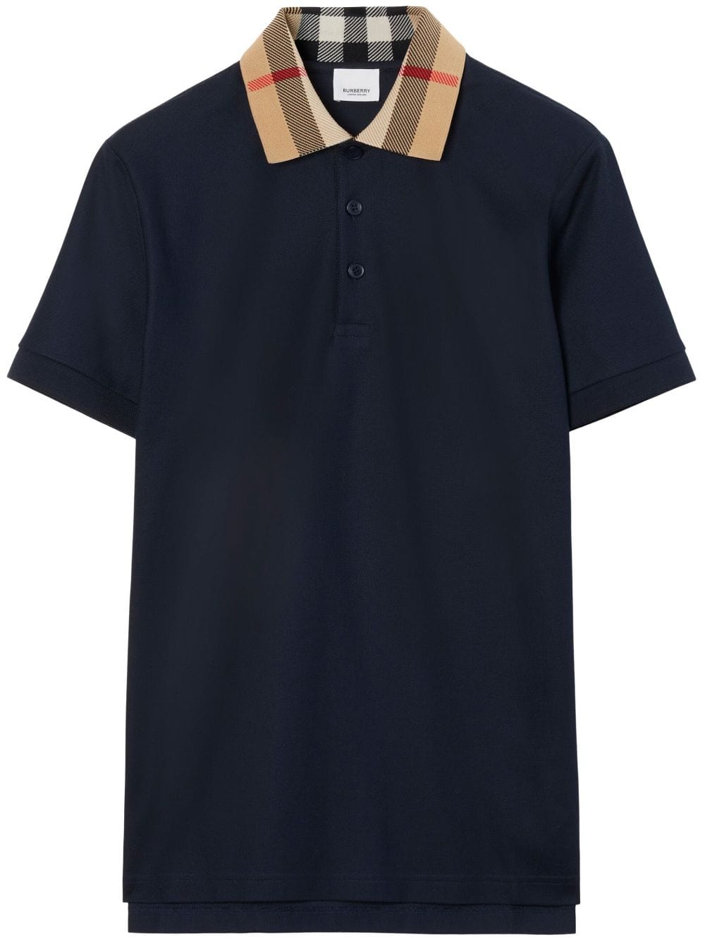 Burberry Topwear Burberry T-shirts and Polos Blue Burberry T-shirts navy blue polo with Vintage Check collar. Brand