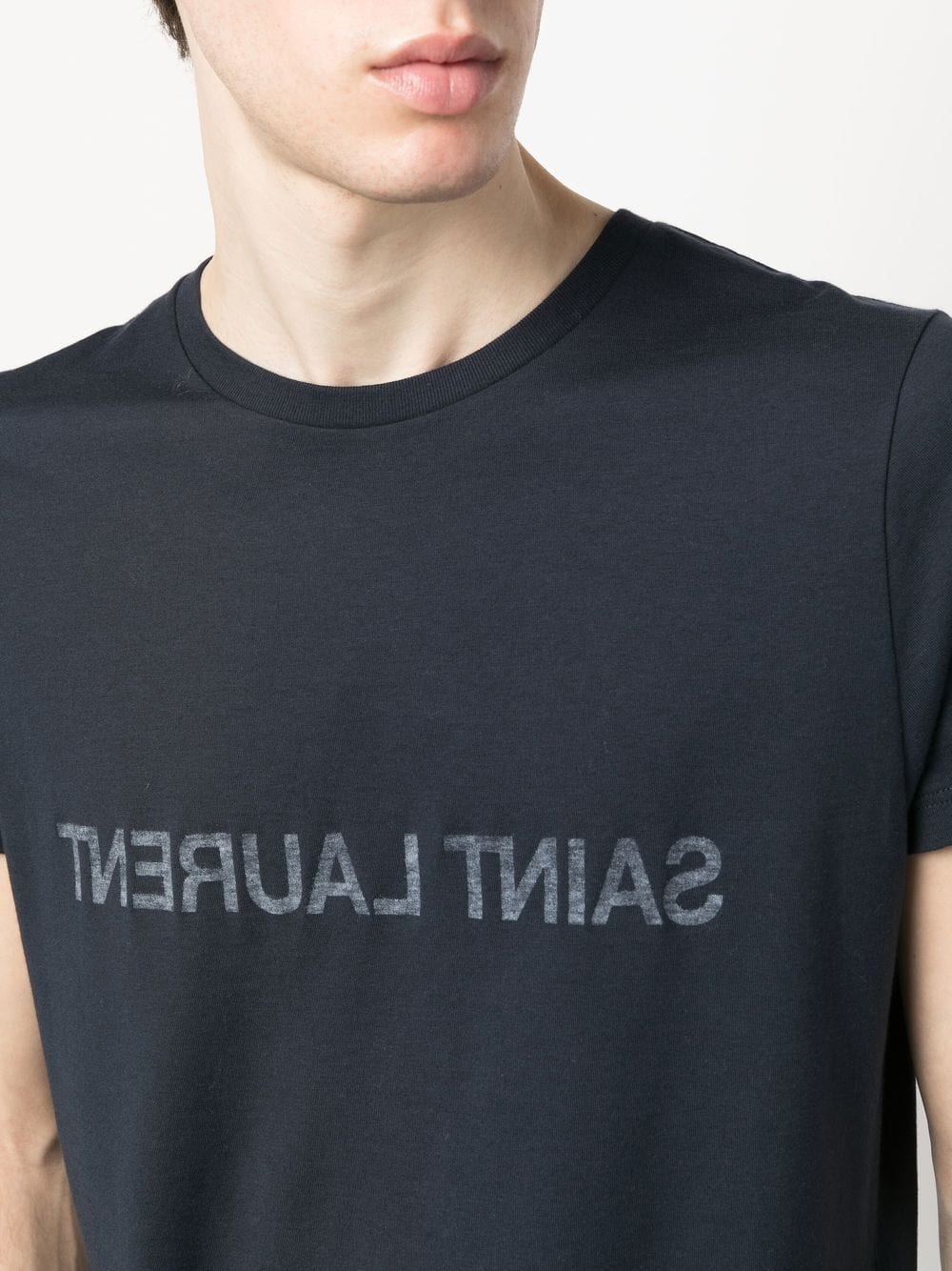 Saint Laurent Topwear Saint Laurent T-shirts and Polos Blue Saint Laurent T-shirts and Polos Blue Brand