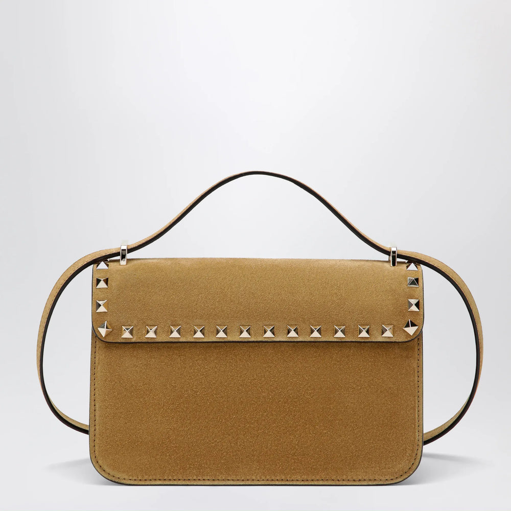 Valentino Garavani - Rockstud Havana small crossbody bag in beige suede Brand U