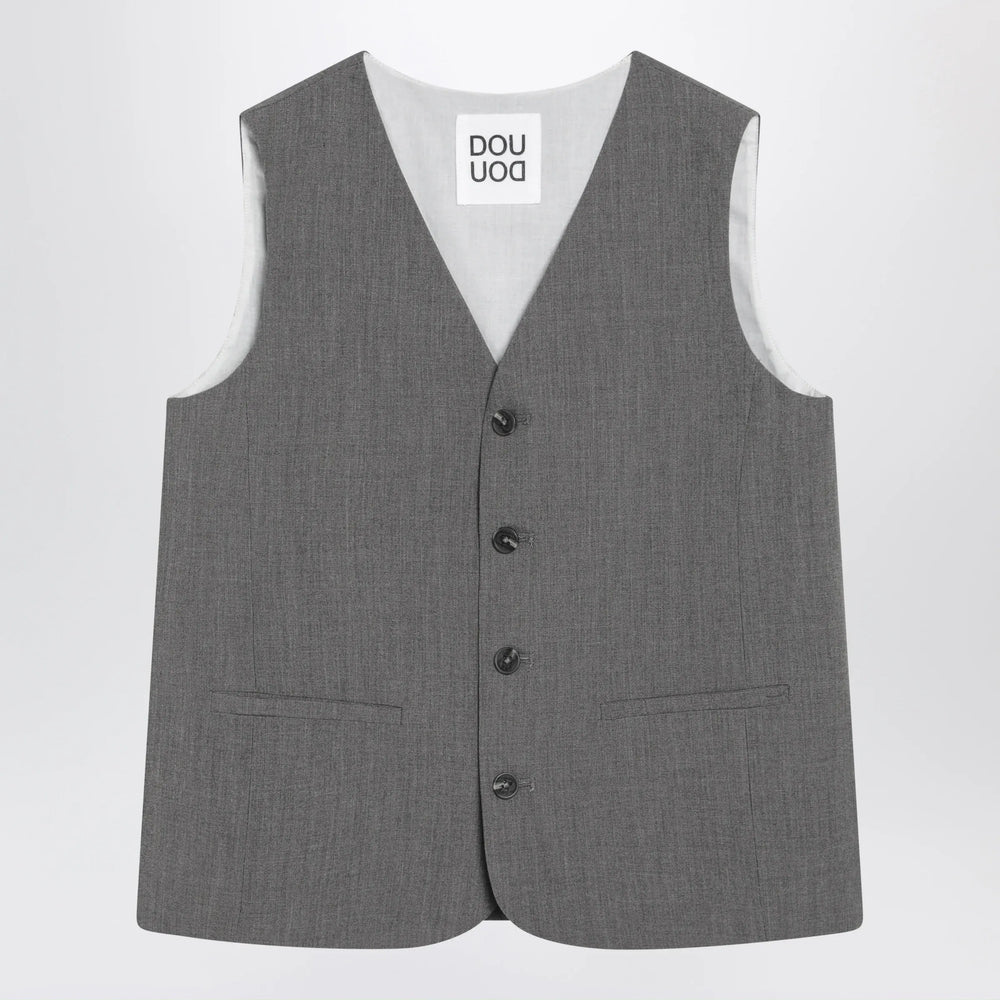 Douuod - Grey single-breasted vest Brand Vests 10