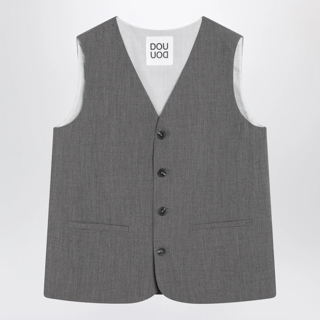 Douuod - Grey single-breasted vest Brand Vests 10