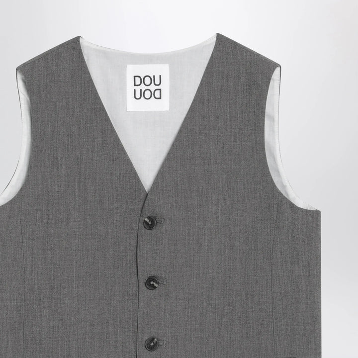 Douuod - Grey single-breasted vest Brand Vests