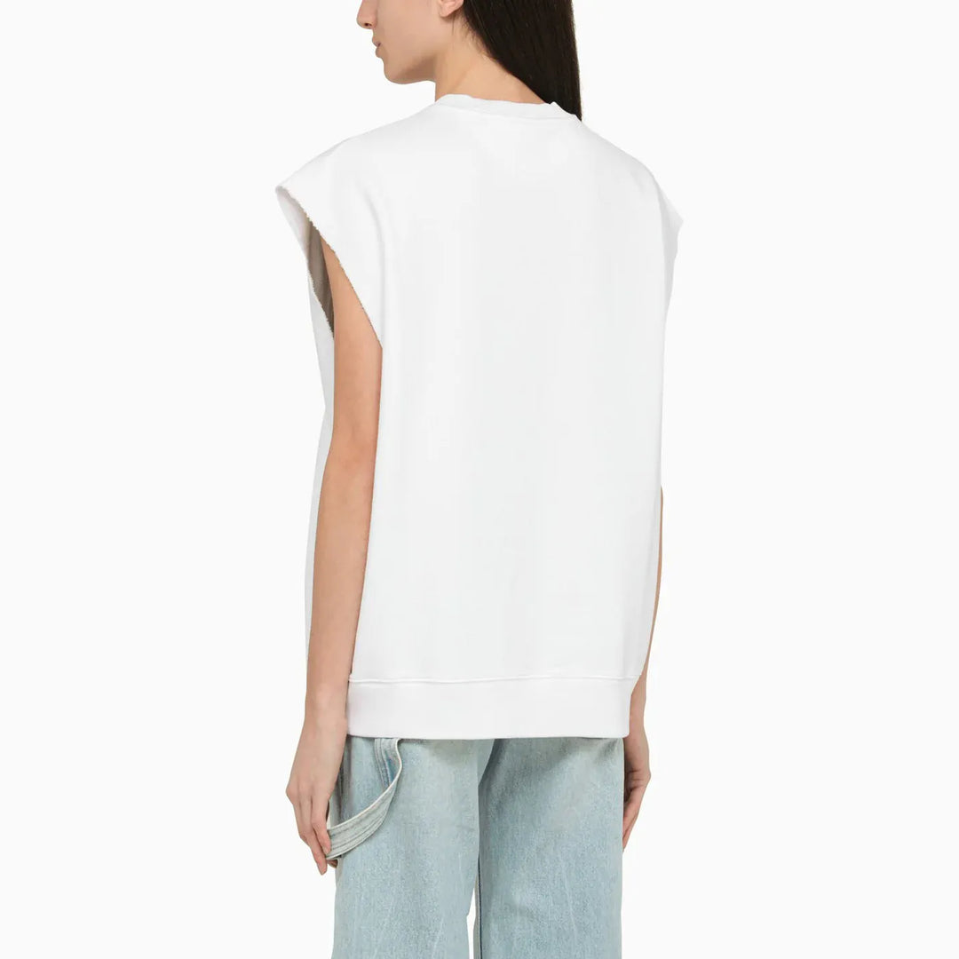 Stella McCartney - White cotton over vest with logo Brand Vests M