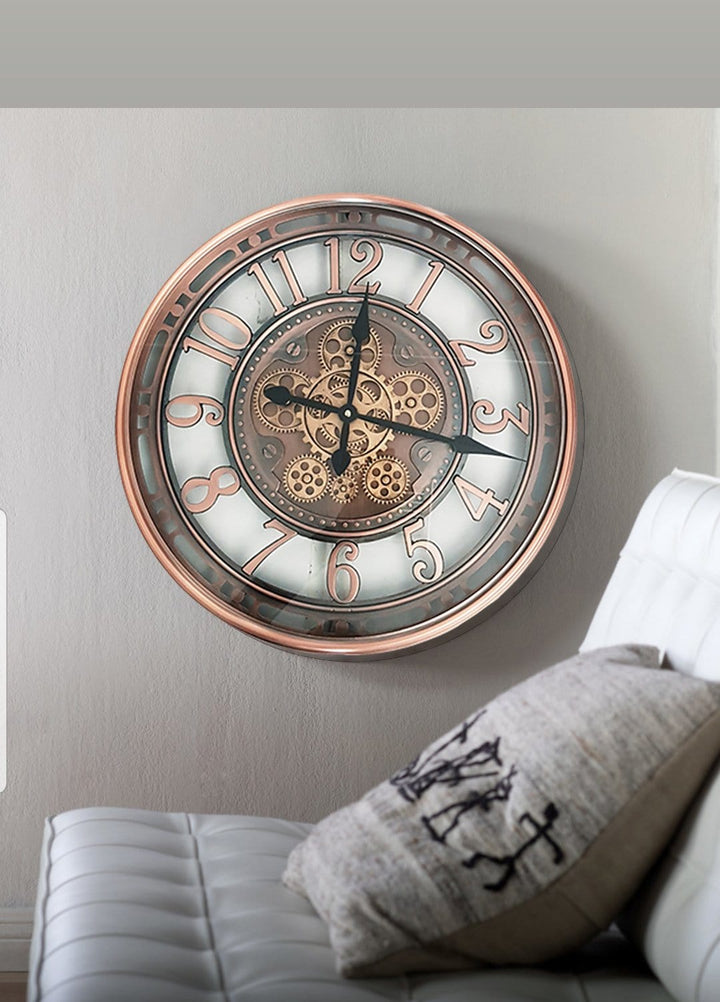 Chilli Wall Clock Epoque Round Industrial Moving Cogs Wall Clock Brand