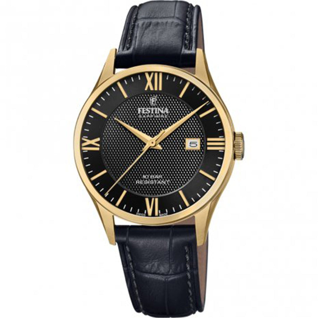 Festina Watch Festina Swiss Gold Case 40mm Black Men's Watch Festina Men's Watch I Swiss Gold Case 40mm Black I Buy Now Free Shipping Brand