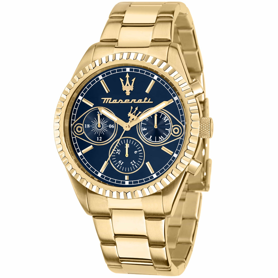 Maserati Watch Maserati Competizione 43mm Multifunction Gold Chronograph Maserati Competizione I Men's Watch I 43mm Gold Chronograph Sport Luxe Brand