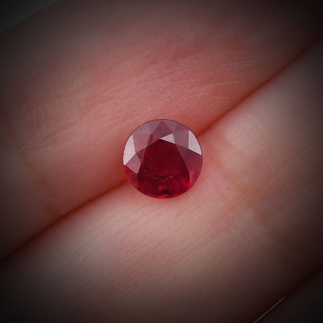 1.38 Carat Red  Round Ruby