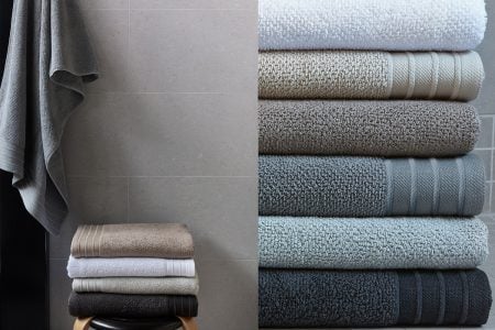 Bemboka Pure Cotton Bath Towel - Jacquard Grey