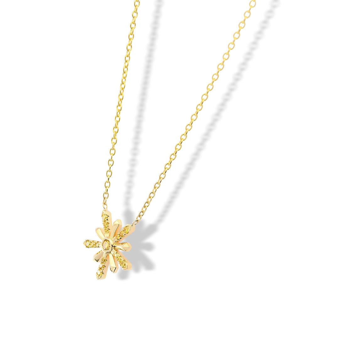 Leibish Fancy Vivid Yellow Pave Diamond Pendant