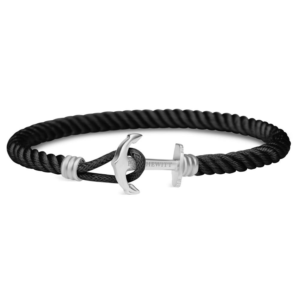 Paul Hewitt Phrep Lite Nylon Silver / Black Bracelet - M
